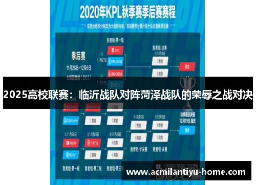 2025高校联赛：临沂战队对阵菏泽战队的荣辱之战对决